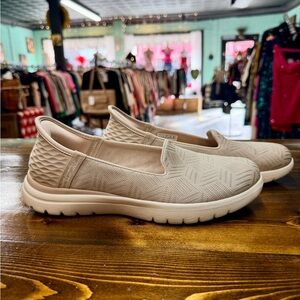 Skechers Women's Beige Slip-On Sneakers